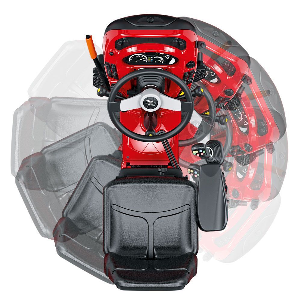Antonio Carraro Toro SRX 6800 – RGS™ reversibel förarplats med roterande kontrolltorn uppifrån