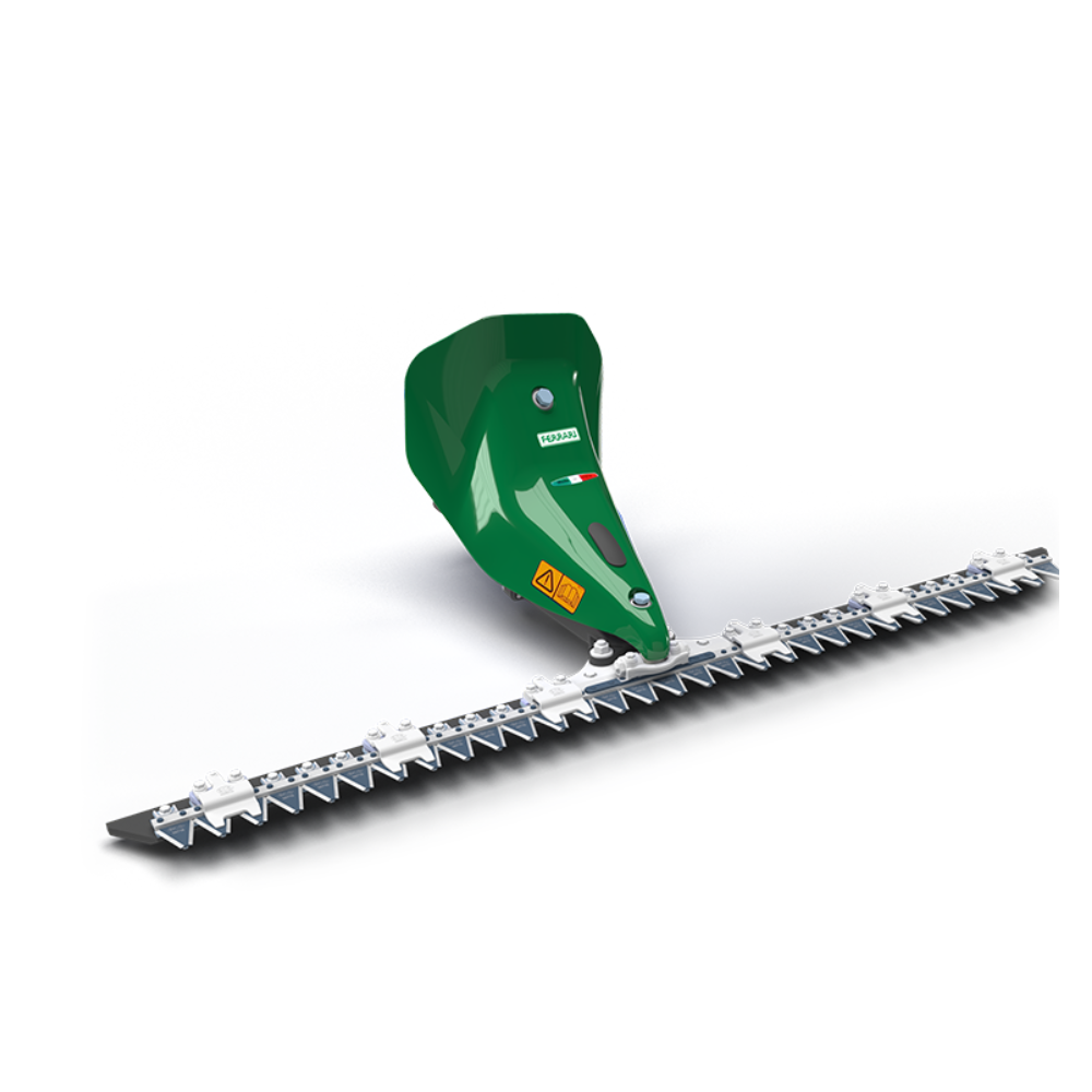 Detaljbild av knivsystemet på Ferrari Slåtterbalk Laser