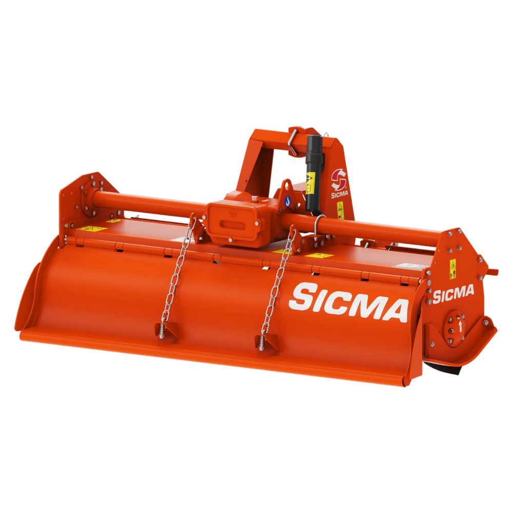 Sicma RD 185 jordfräs 185 cm – baksida med rotor och böjda knivar i spirallinje