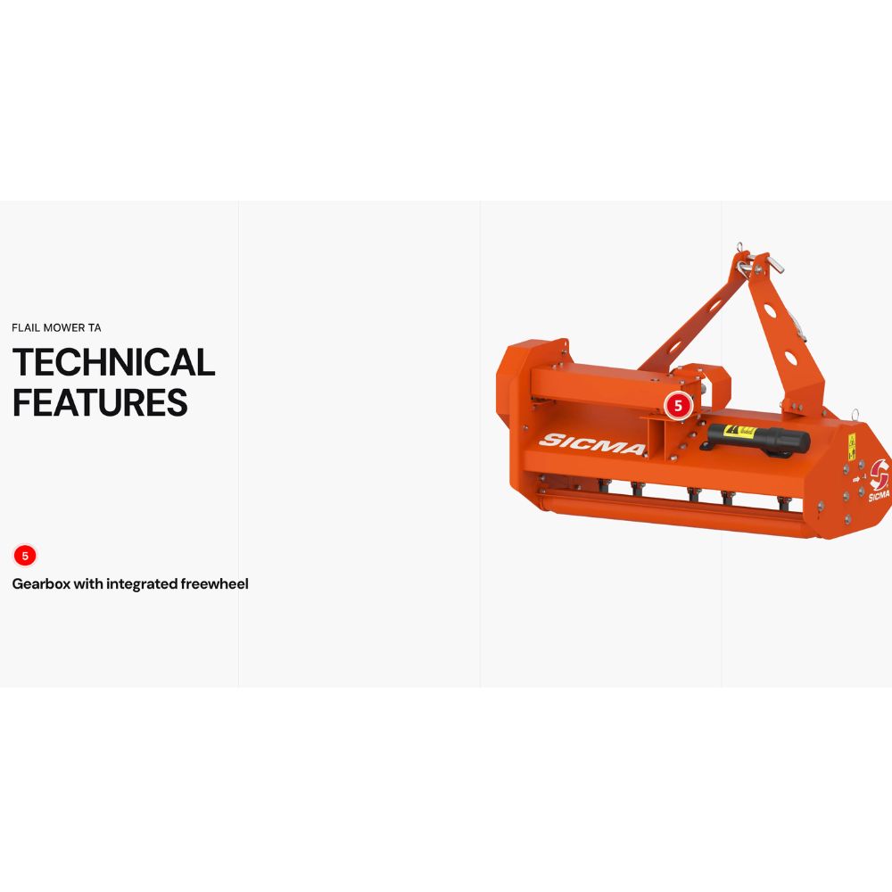Sicma TA 125 betesputs – växellåda med integrerat frihjul för traktor 15–30 hk, tillverkad av Sicma