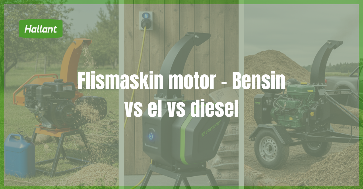 Flismaskin motor - Bensin vs el vs diesel