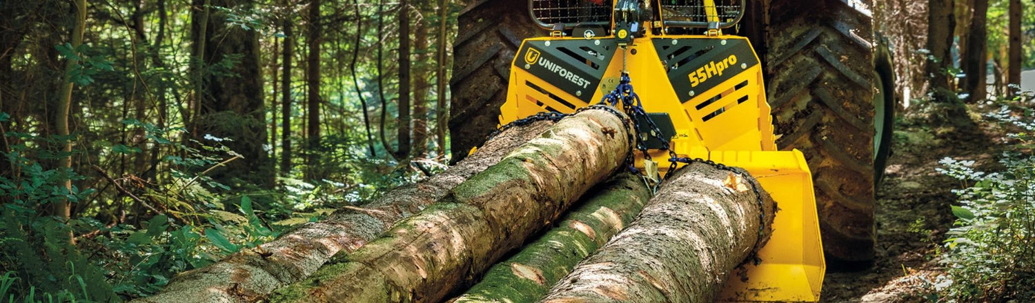 Uniforest lunningsvinsch monterad på traktor för skogsbruk – dragkraft 3 till 5,5 ton