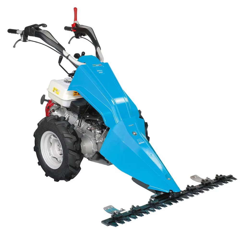 Bertolini 150 SM Honda GX340 ALPS tvåhjulstraktor med slåtterbalk – blå professionell maskin för kuperad terräng
