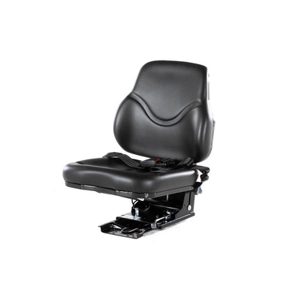 Förarhytt på midjestydra traktorn Caron AR 190 - justerbart säte med plattformsfjädring