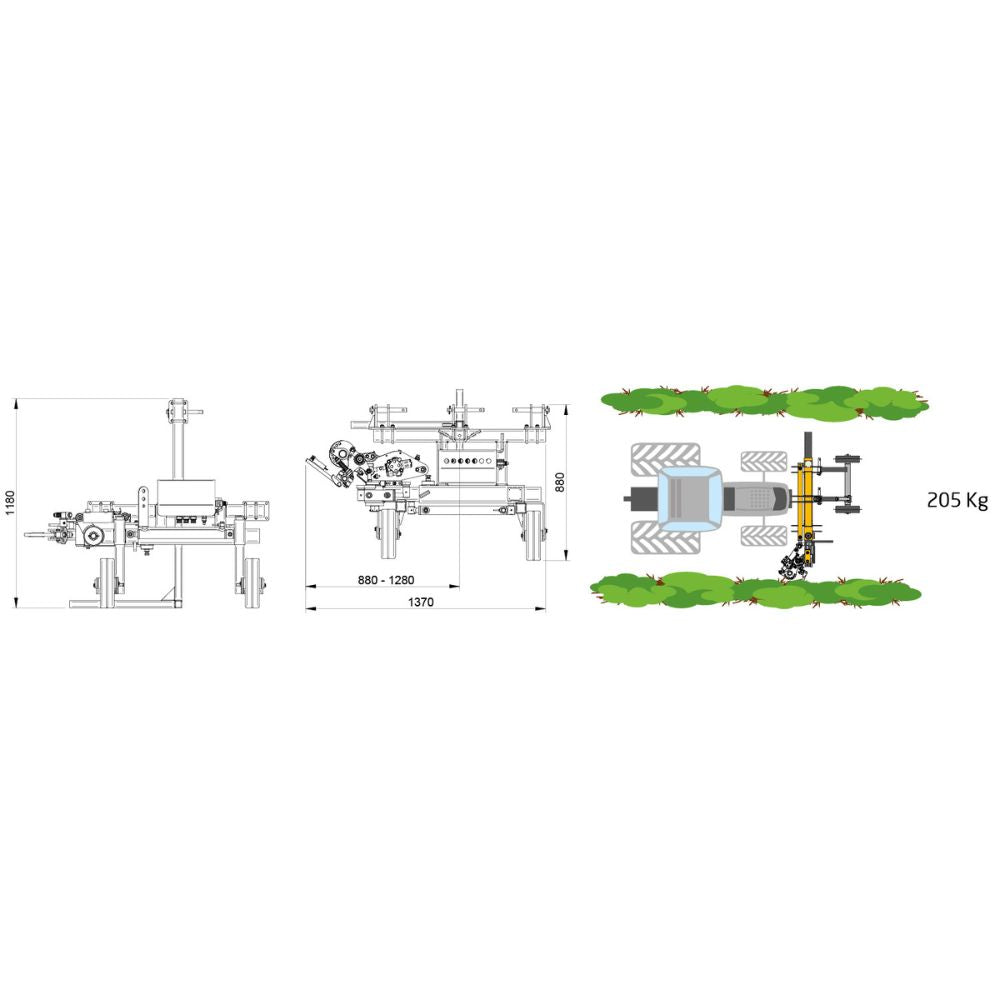 Orizzonti Energy/T ogräsrensning vid vinstam utan kemikalier detaljbild