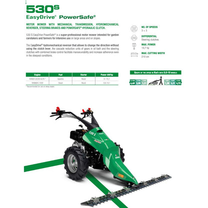 Ferrari 530 S EasyDrive PowerSafe med slåtterbalk – robust konstruktion för professionellt bruk