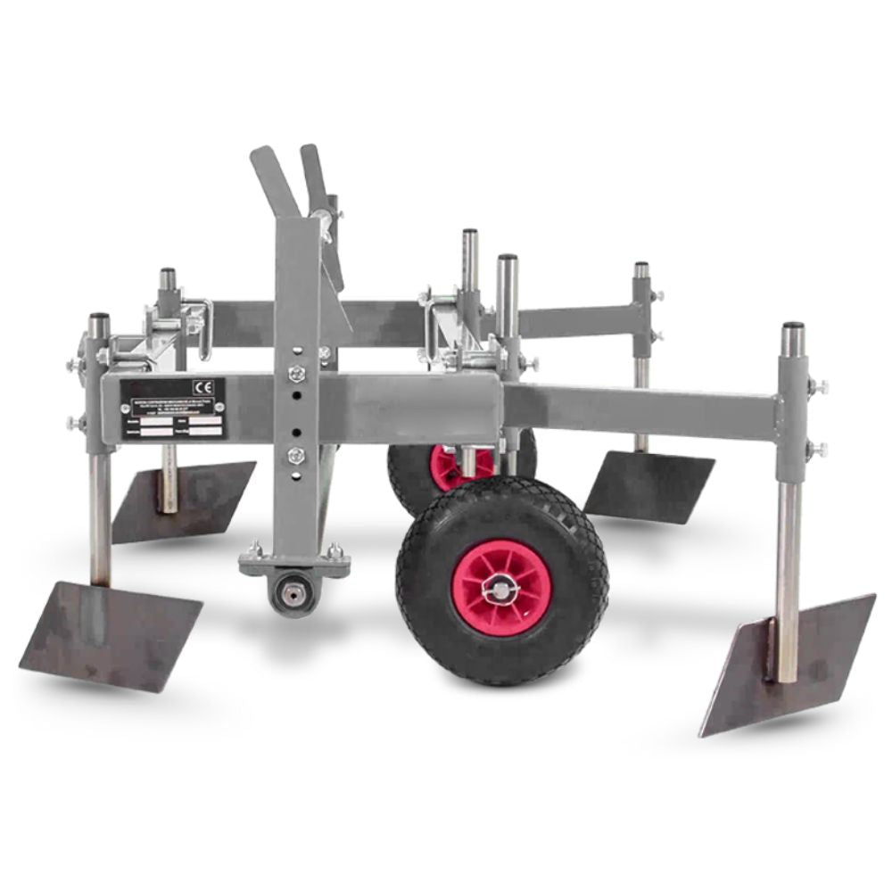 Detaljvy av Ferrari plastläggare med justerbara inställningar för olika bredder på täckfilm.