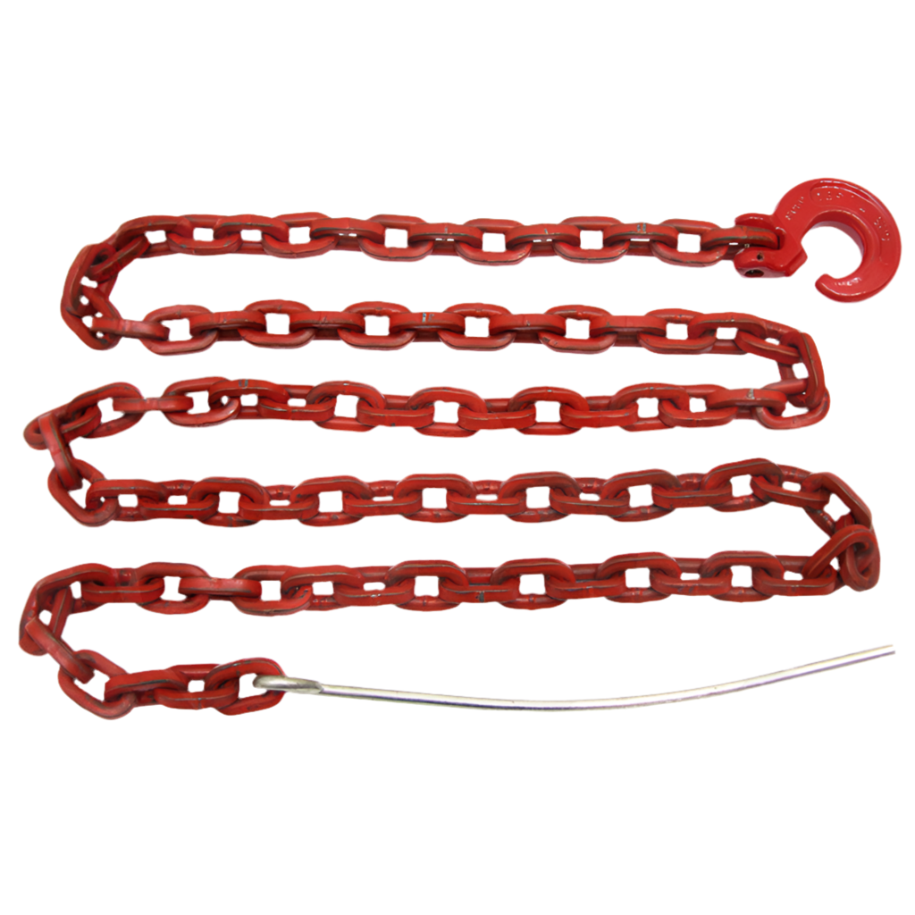 Lunningskätting 2,5 meter med snarakrok och böjd pinne för skogsarbete