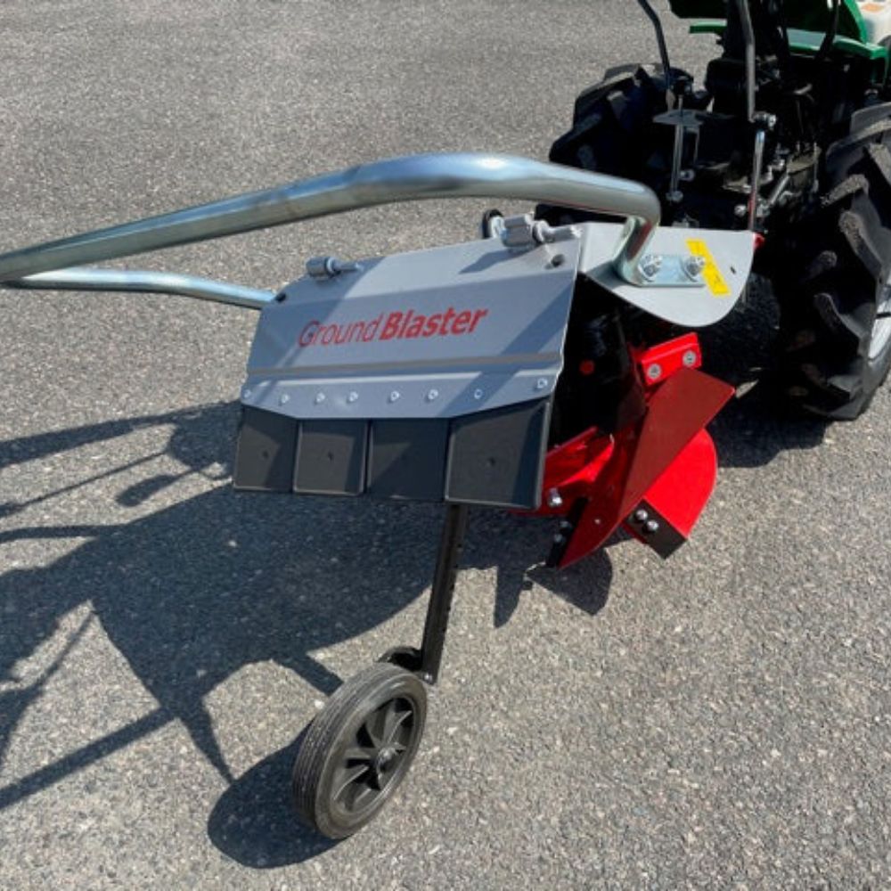 Närbild på Rotorplog Groundblaster – vertikal axel och spiralblad