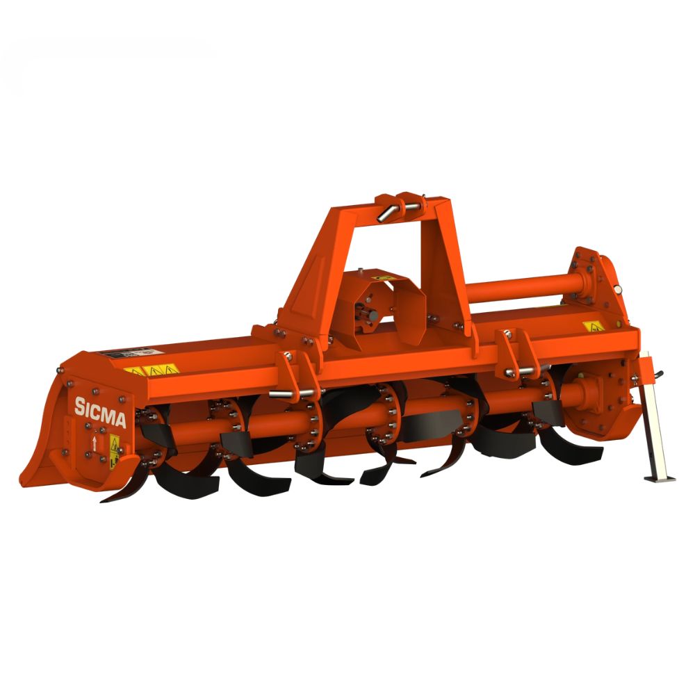 Sicma BH 120 jordfräs för kompakttraktor – framifrån, 120 cm arbetsbredd