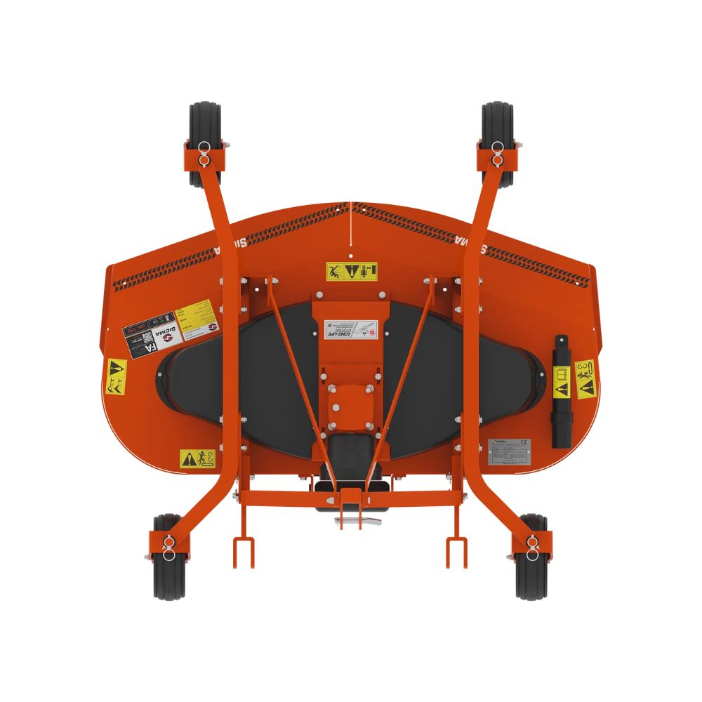 Sicma FA 1200 klippaggregat – klippkammare och knivar sedda ovanifrån med 3-punktskoppling