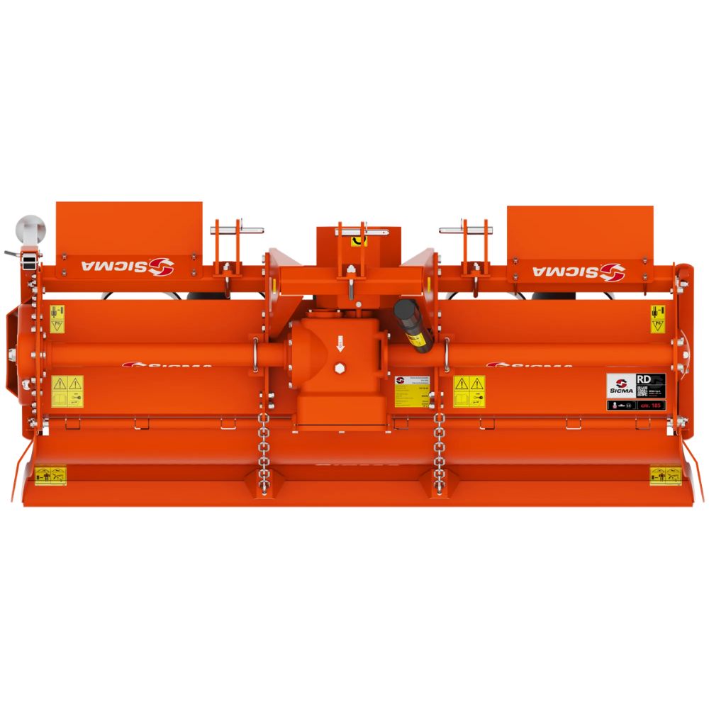 Sicma RD 185 jordfräs 185 cm – ovanifrån med full rotorbredd, EC-skydd och SICMA-märkning