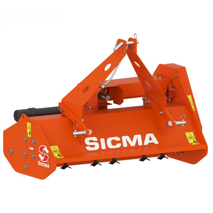Sicma TA 125 betesputs framifrån – 125 cm arbetsbredd med Y-knivar och bärvals för traktor 15–30 hk
