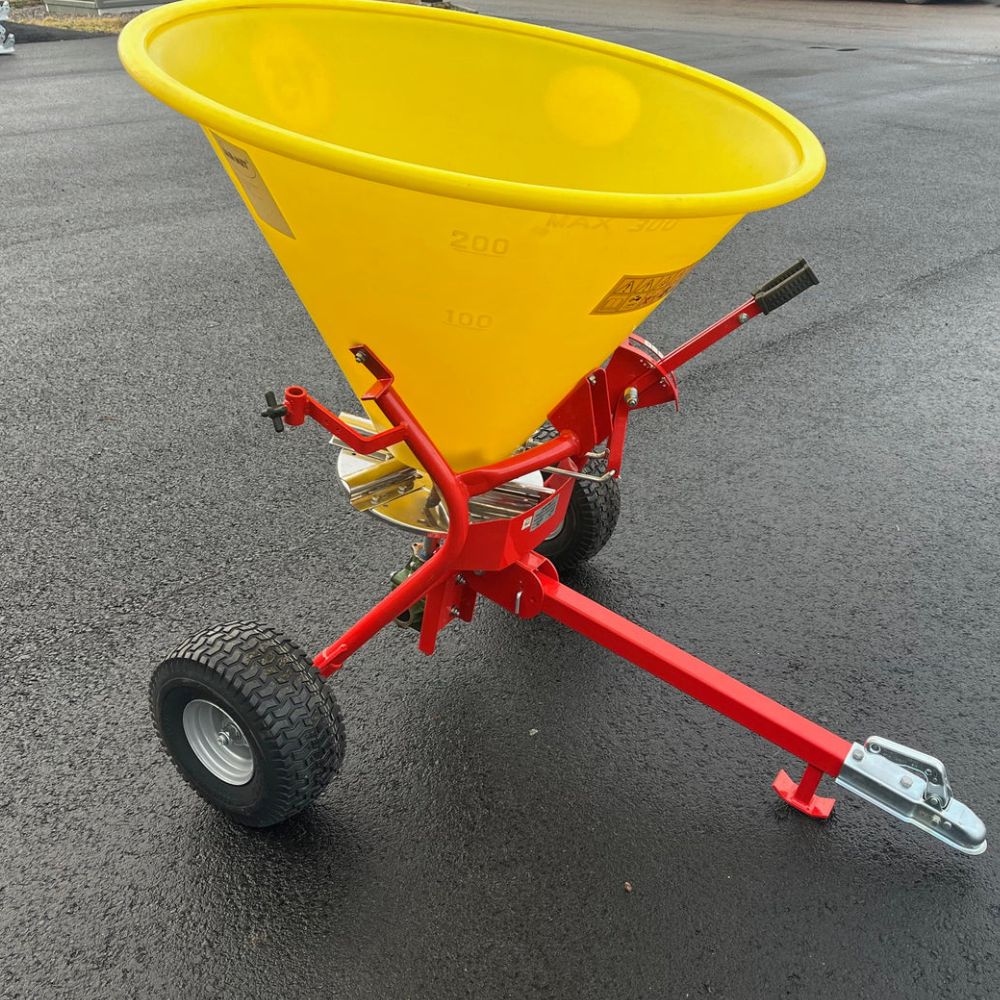 Skivdrift från löphjulen på bogserad spridare