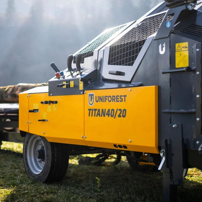 Uniforest Titan 40/20 vedprocessor klyvkniv - hydrauliskt justerbar höjd för optimal vedklyvning