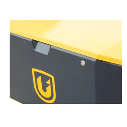 Uniforest Unibox – närbild lås och Uniforest-logotyp
