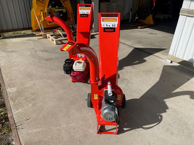 Caravaggi TRX50 flismaskin elmotor med justerbara utkast för trädgårdsavfall